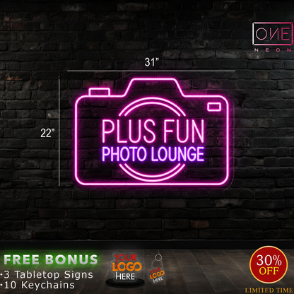 PLUS FUN PHOTO LOUNGE| LED Neon Sign