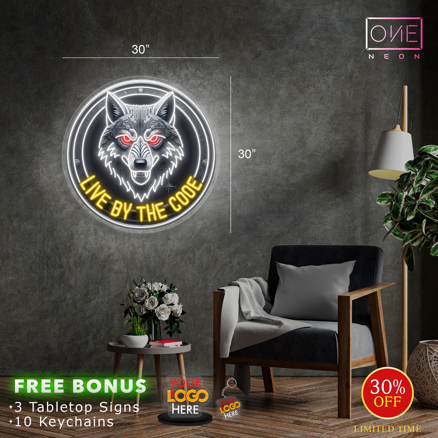 LIVE BY THE CODE | LED Neon Sign