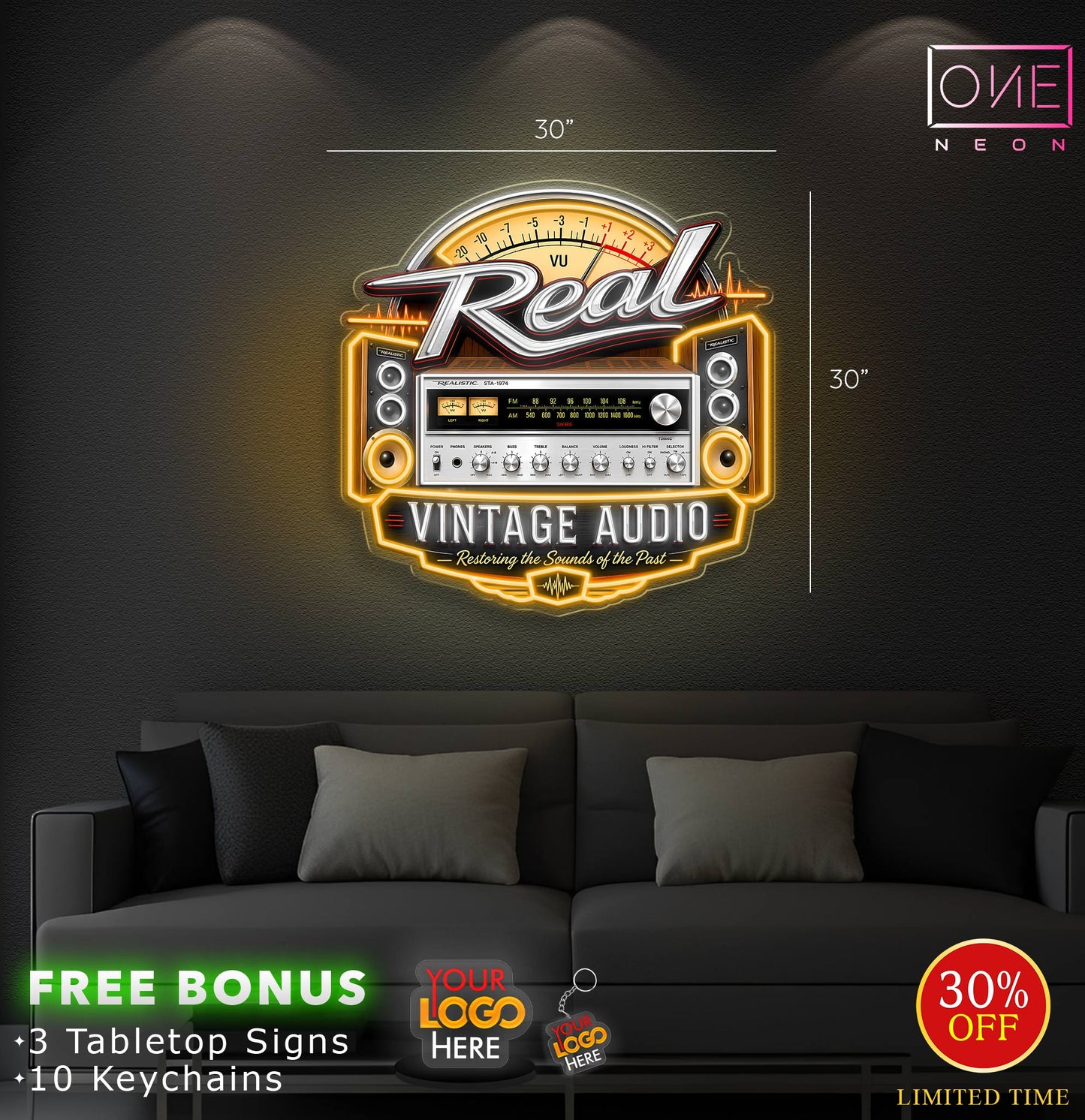 Real VINTAGE AUDIO | LED Neon Sign