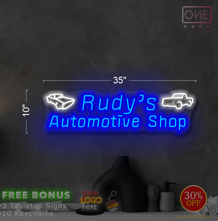 Rudy's Automotive Shop| LED Neon Sign