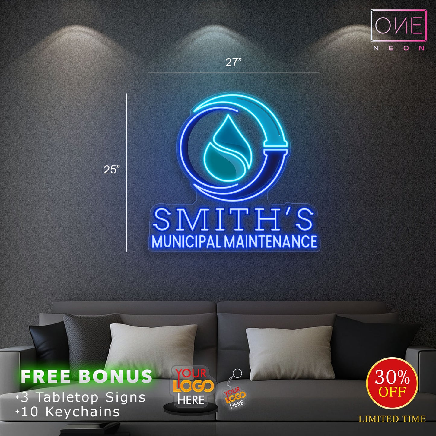 SMITH'S MUNICIPAL MAINTAINENCE | LED Neon Sign (Outdoors)