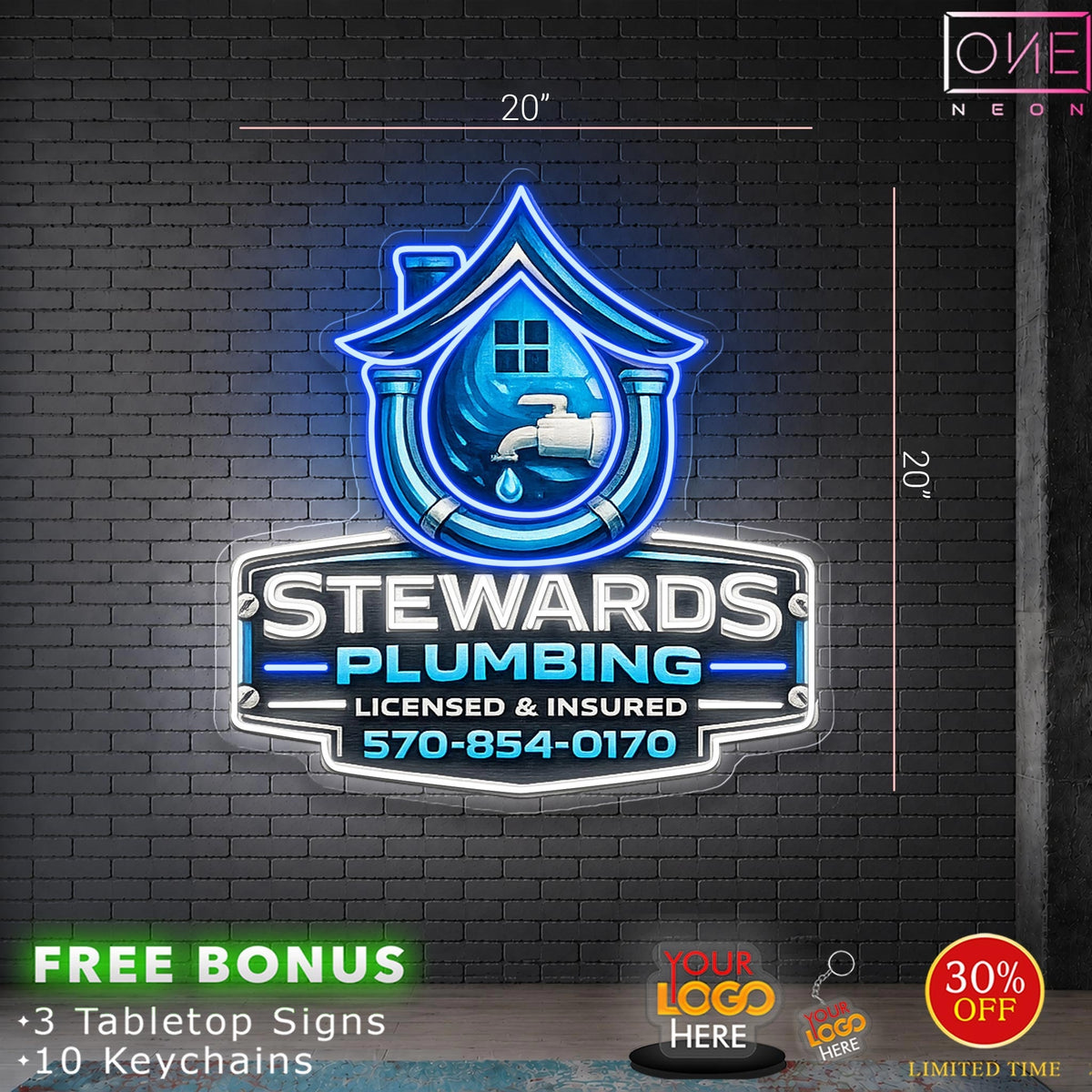 Stewards Plumbing | LED Neon Sign