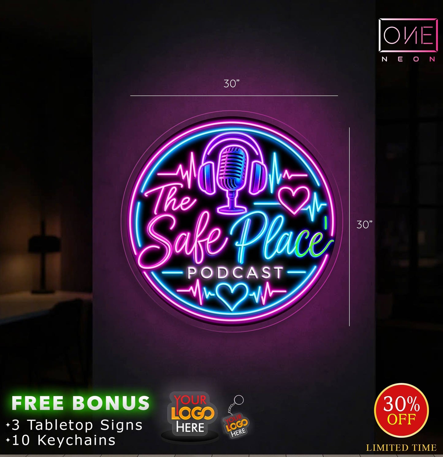 The Safe Place Podcast | LED Neon Sign