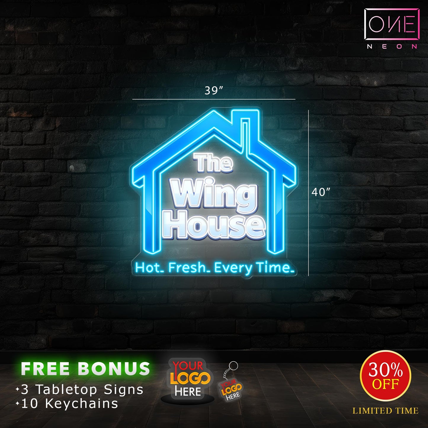 THE WING HOUSE | LED Neon Sign (outdoors)