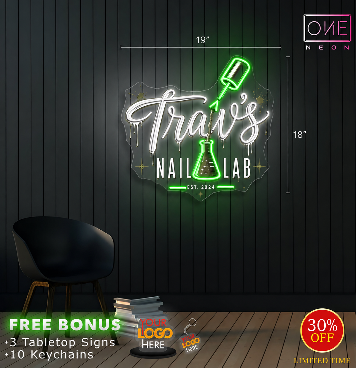 Trav's NAIL LAB | LED Neon Sign