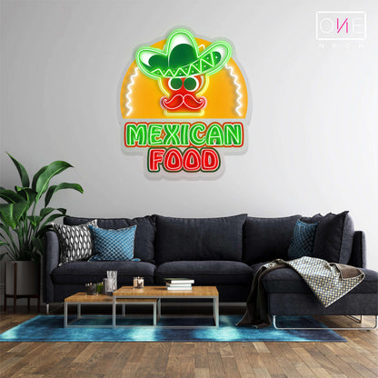 Enseigne lumineuse LED néon Œuvre d'art cuisine mexicaine