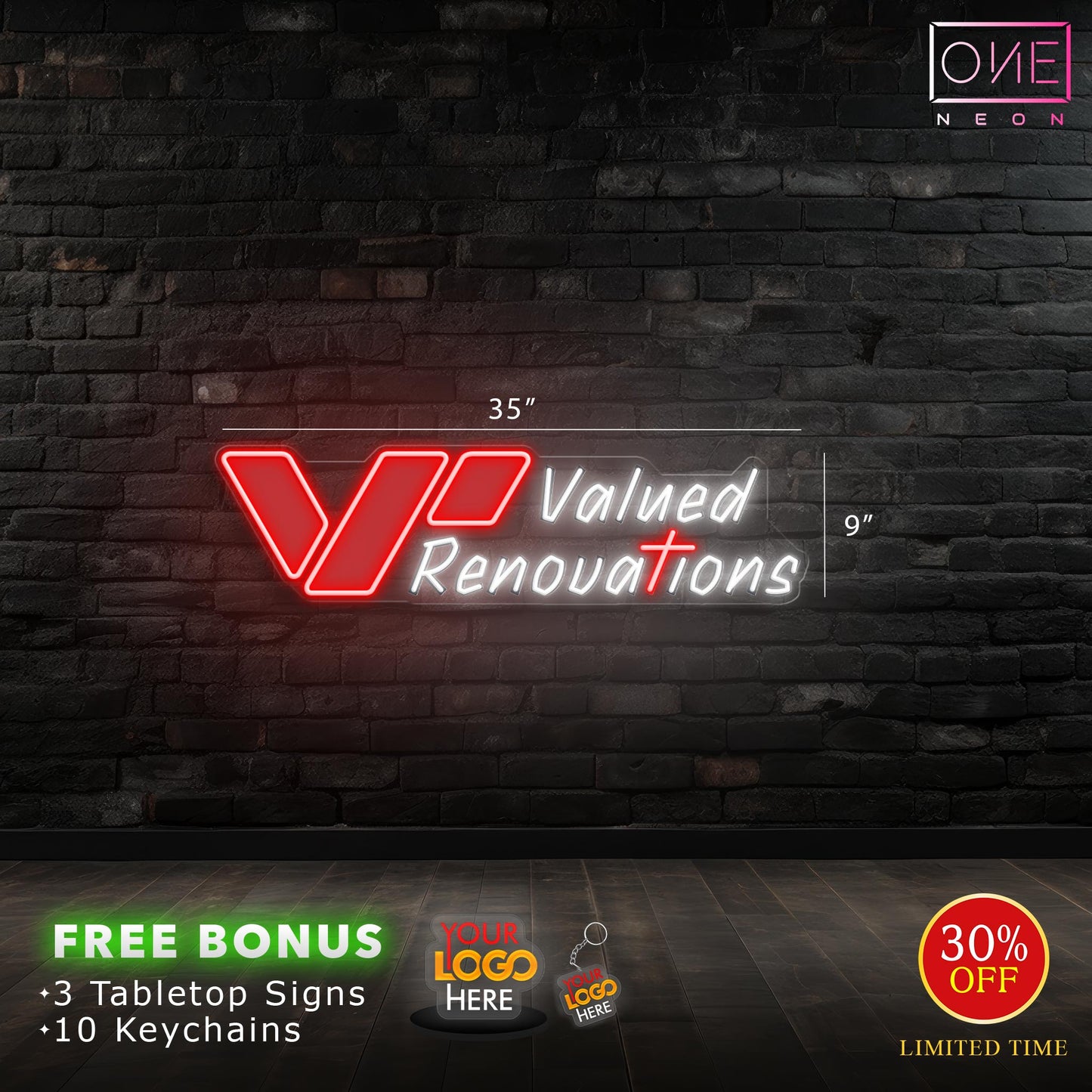 Valued Renovations | LED Neon Sign