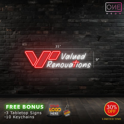 Valued Renovations | LED Neon Sign