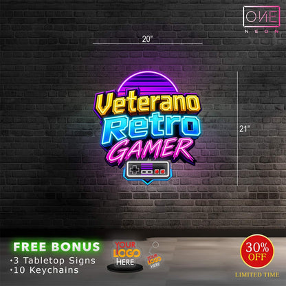 Veterano Retro GAMER | LED Neon Sign