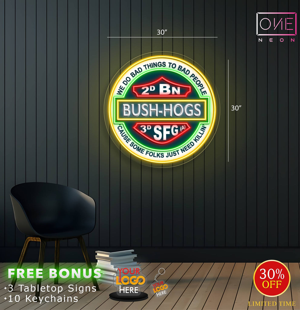 BUSH-HOGS| LED Neon Sign