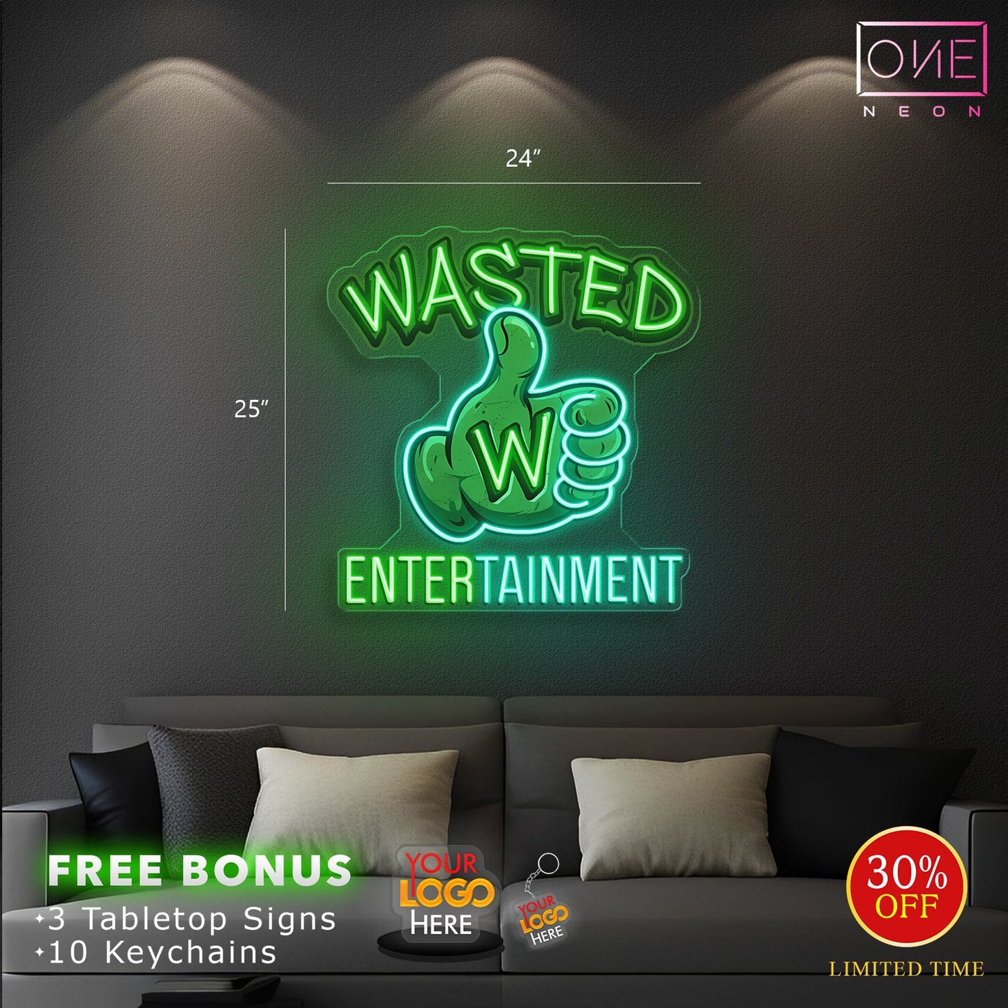 Wasted Entertainment | LED Neon Sign