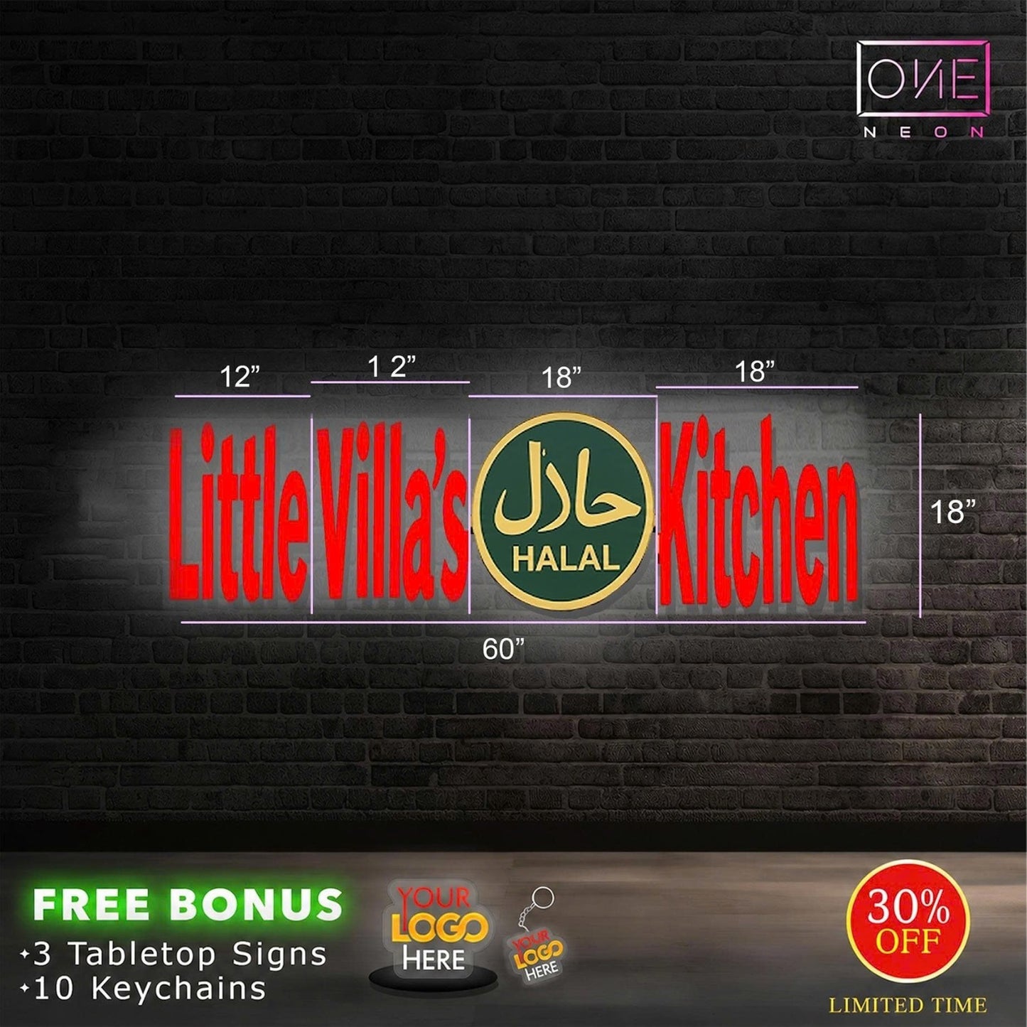 Little Villa's Kitchen + OPEN| LED Neon Sign + Box Sign (Copy)