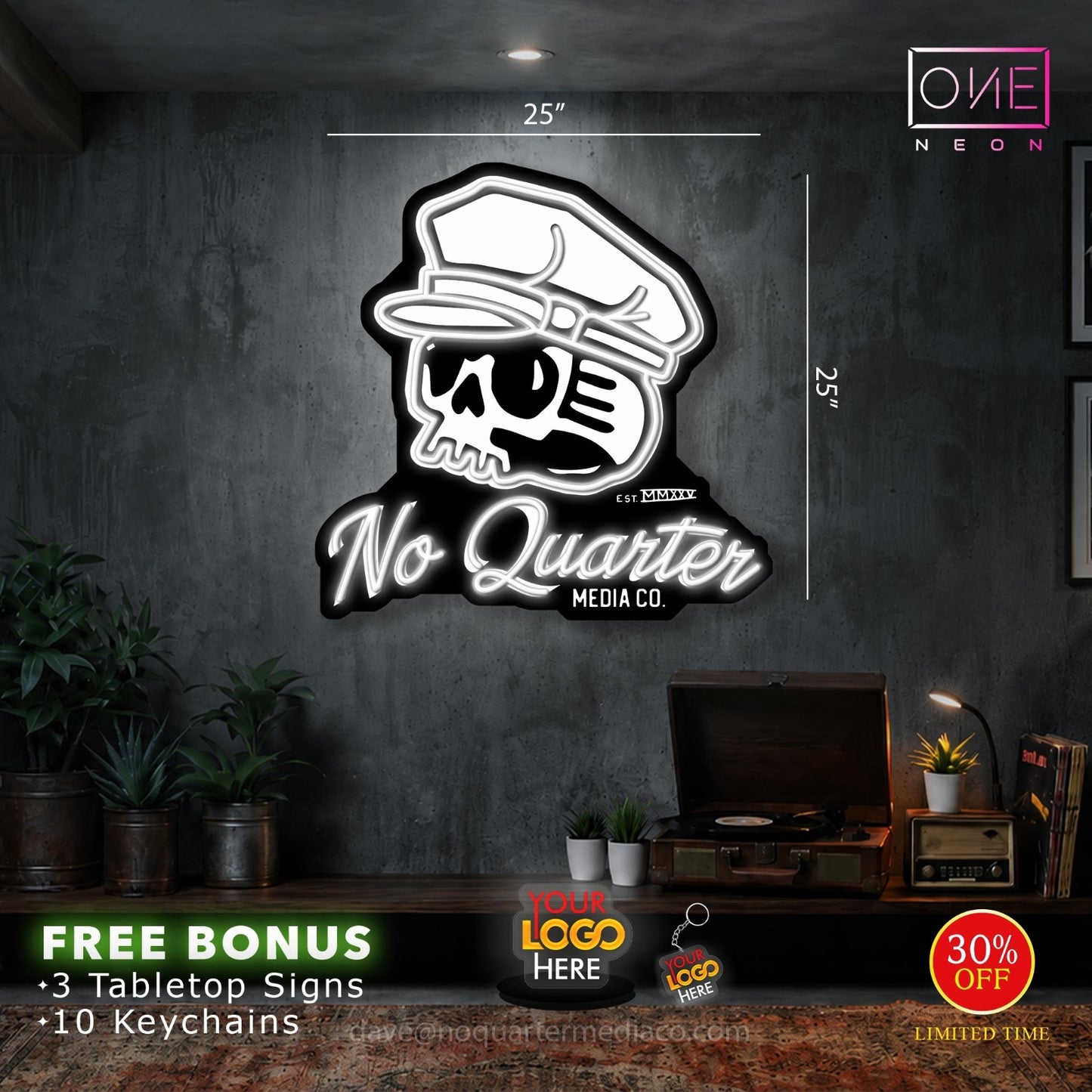 No Quarter Media Co | LED Neon Sign (RGB)