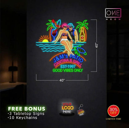 Enseigne néon LED œuvre d'art Tatoueur