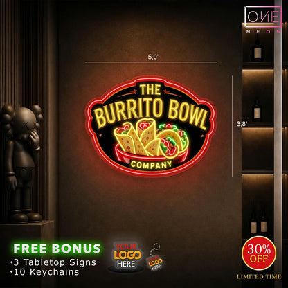 The Burrito Bowl Company | LED Neon Sign (3 Signs)