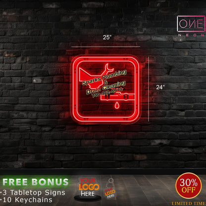 Spark plumbing  and drain cleaning| LED Neon Sign