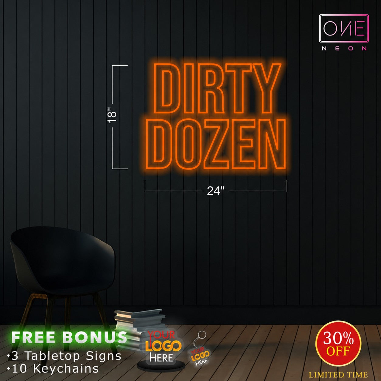 DIRTY DOZEN | LED Neon Sign