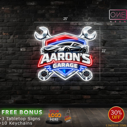 Aaron's Garage | LED Neon Sign