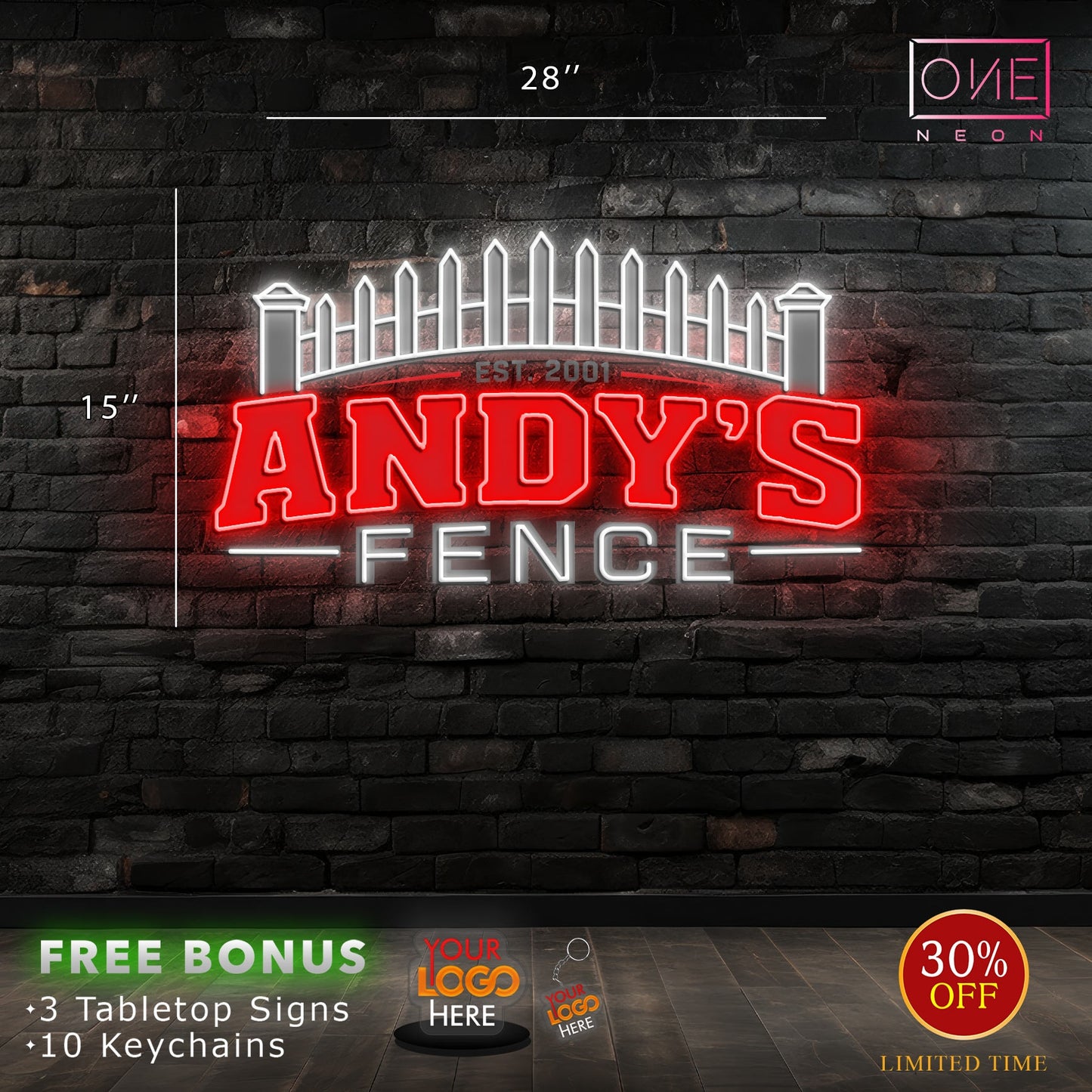 Andy's Fence | LED Neon Sign
