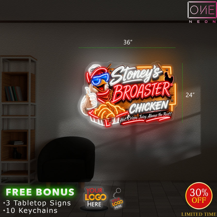 STONEY'S BROASTER CHICKEN  | LED Neon Sign
