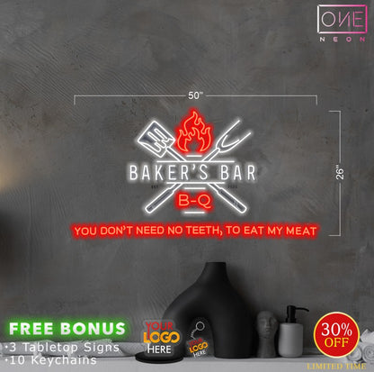 BAKER'S BAR B-Q | LED Neon Sign