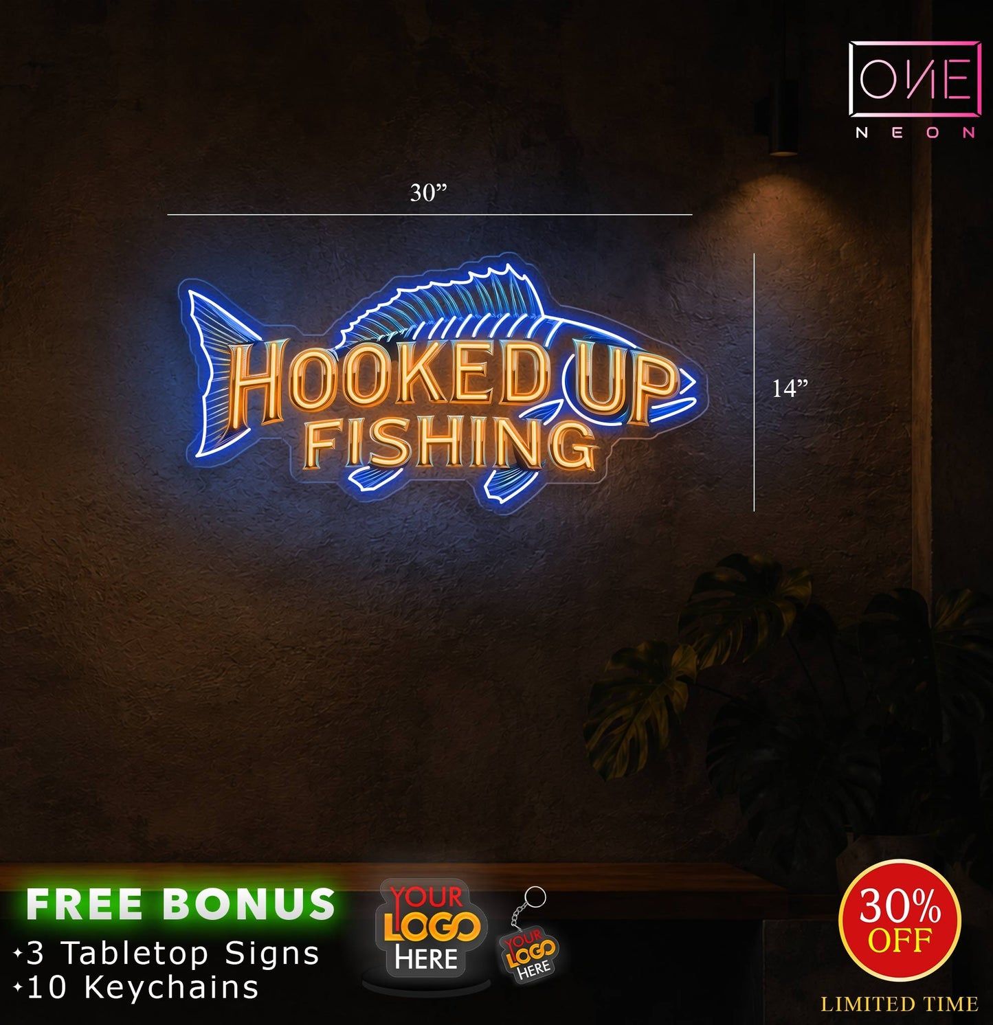 FISH CANDY & HOOK UP FISHING | LED Neon Sign (2 SIGNS)