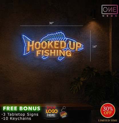 FISH CANDY & HOOK UP FISHING | LED Neon Sign (2 SIGNS)