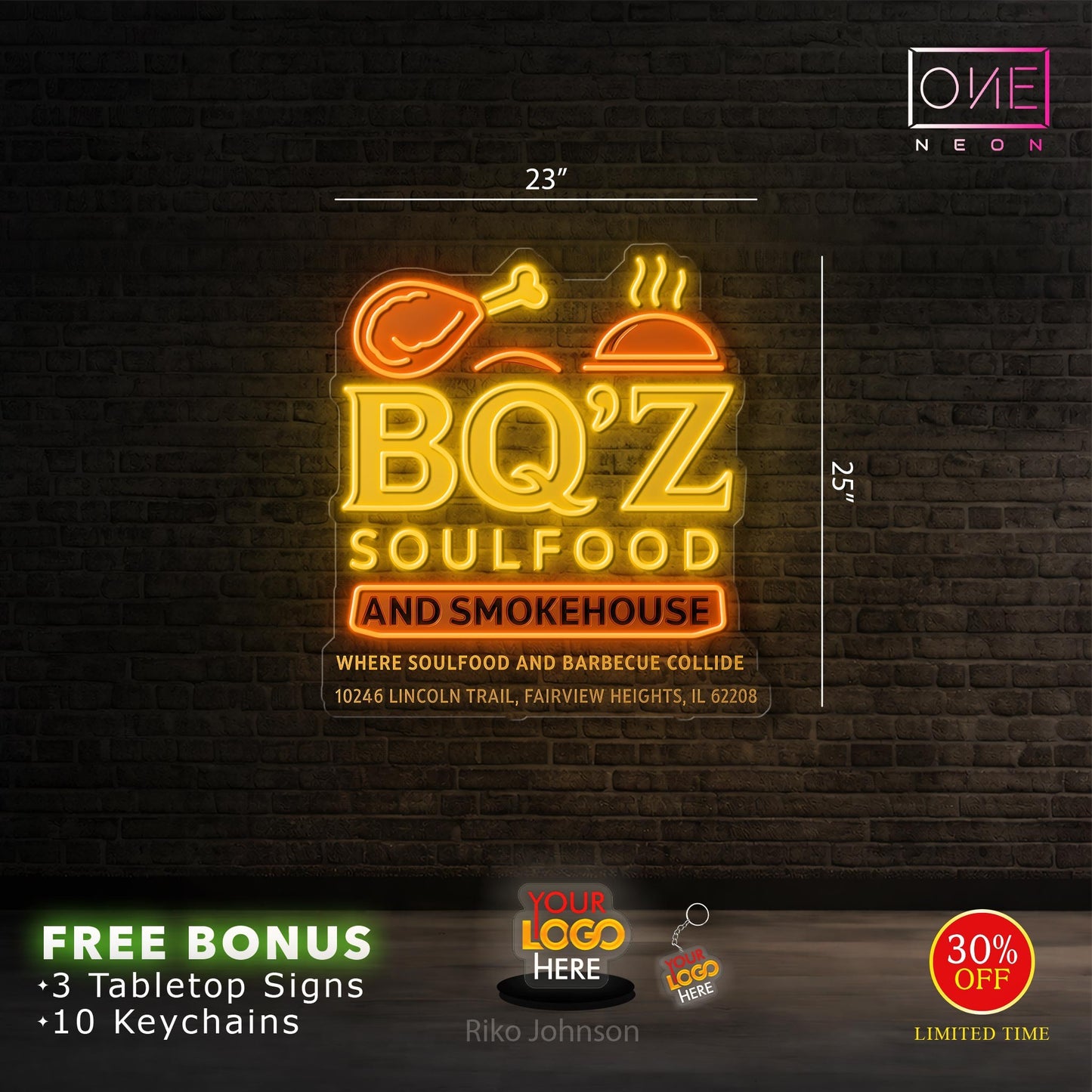 BQ'Z SOULFOOD | LED Neon Sign