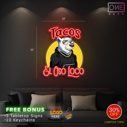 TACOS EL OSO LOCO | LED Neon Sign
