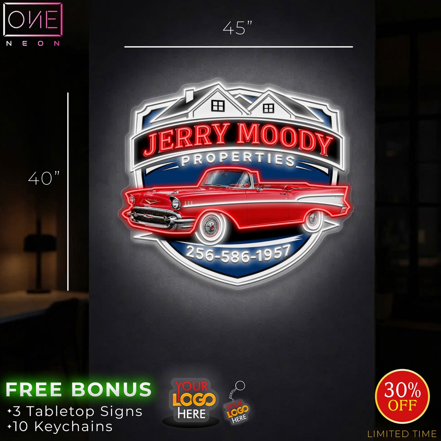 JERRY MOODY PROPERTIES | LED Neon Sign ( 2 signs)
