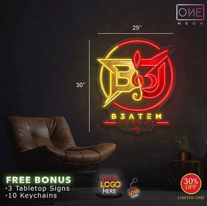 Enseigne néon LED œuvre d'art Tatoueur