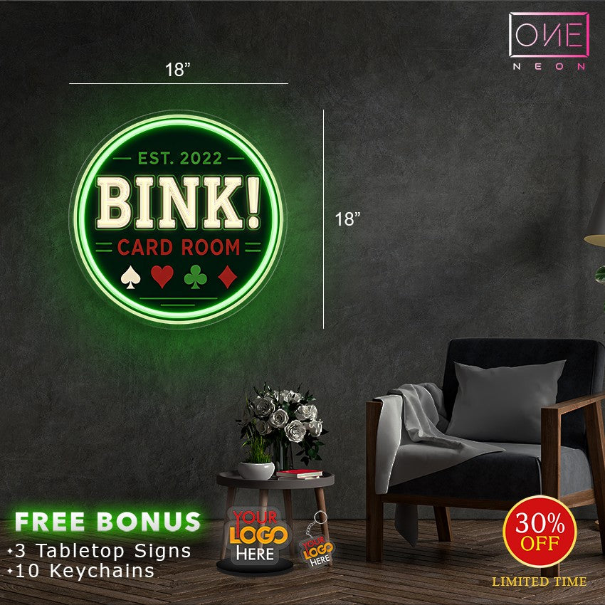 Bink Card Room | LED Neon Sign
