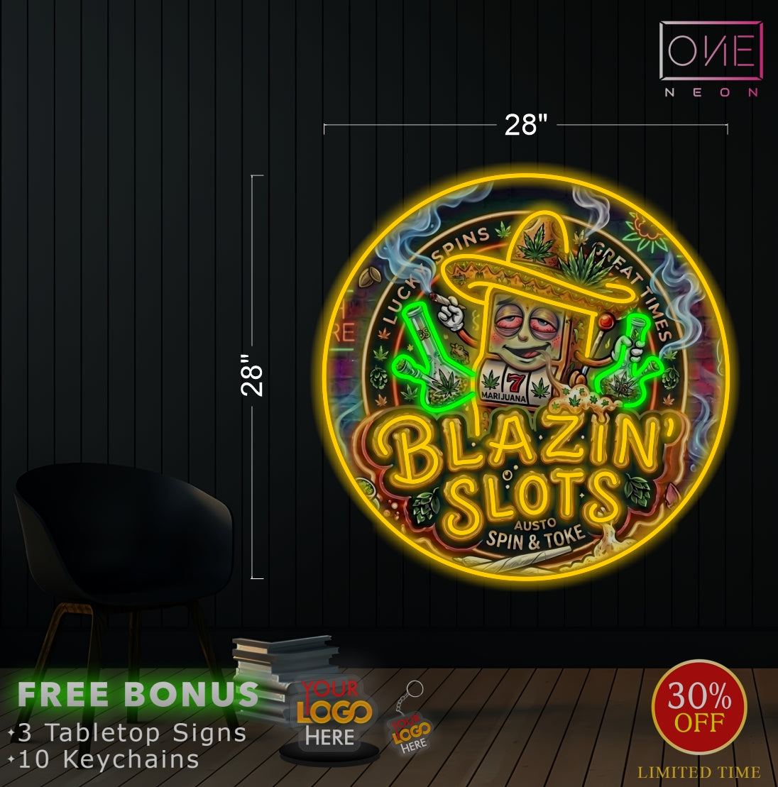Blazin' Slots | LED Neon Sign