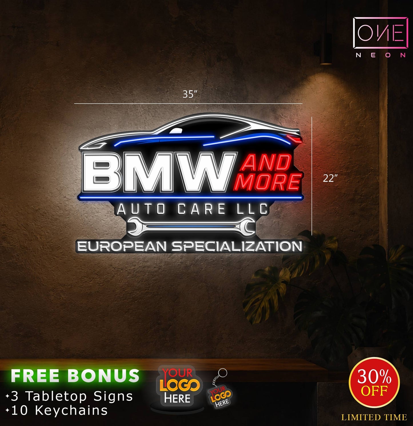 BMW and More | LED Neon Sign (Waterproof)