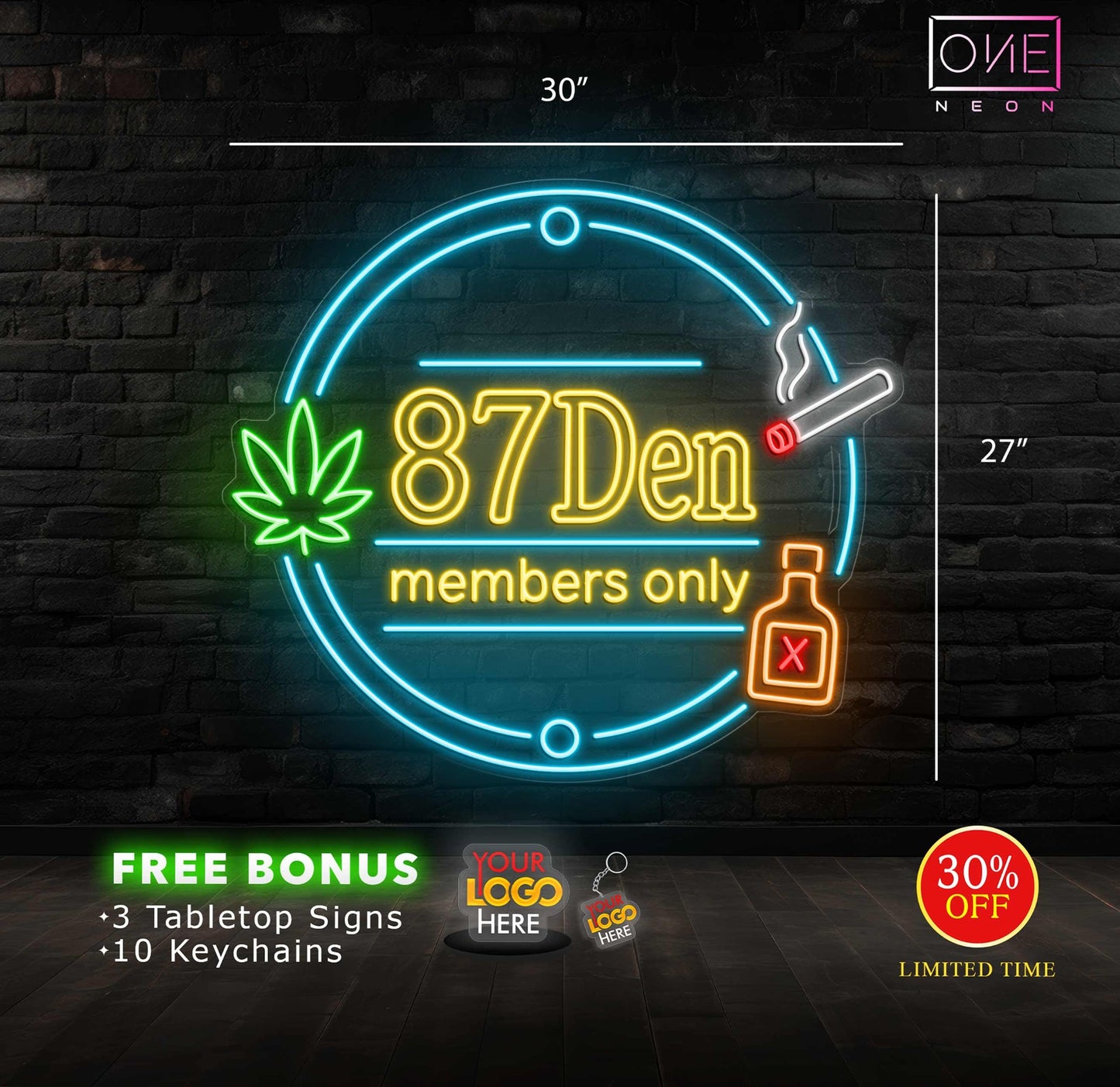 87DEN members only | LED Neon Sign