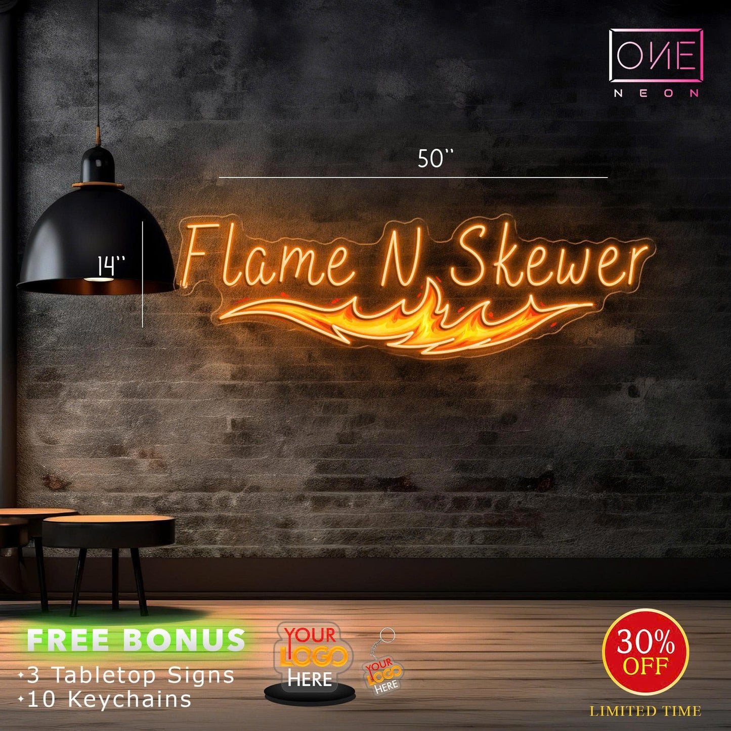 Flame N Skewer | LED Neon Sign
