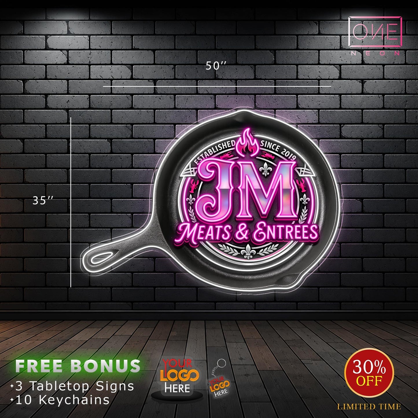 JM Meats & Entrees | LED Neon Sign ( OUTDOOR)