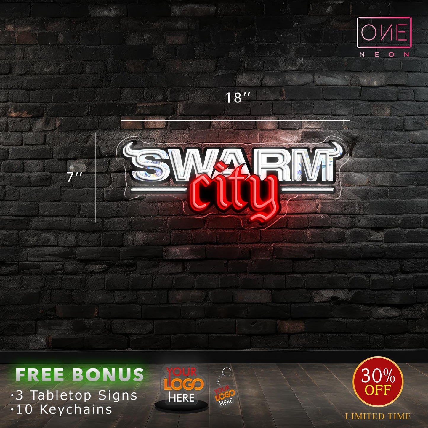SWARM CITY | LED Neon Sign (Outdoor)