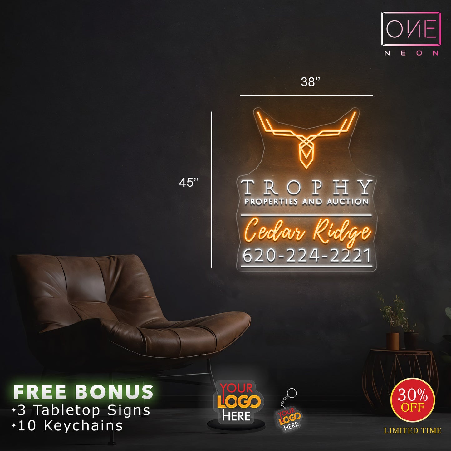 Enseigne néon LED œuvre d'art Tatoueur