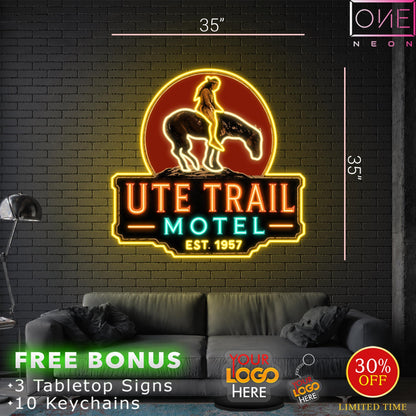 UTE TRAIL MOTEL + 7670 BAR & GRILL (2 signs)| LED Neon Sign