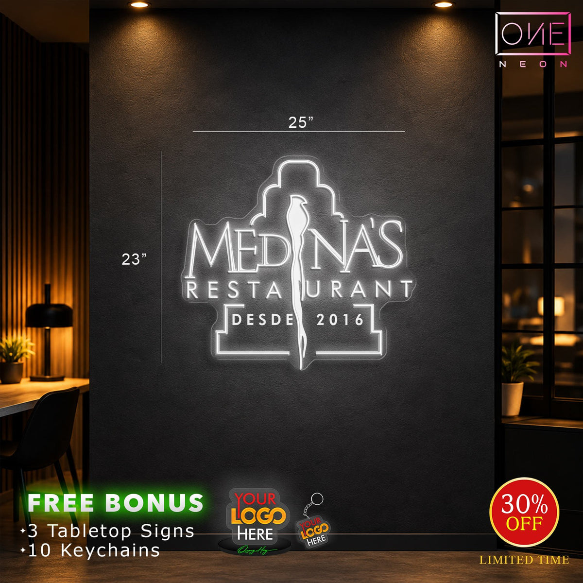 Mednas's restaurant | LED Neon Sign