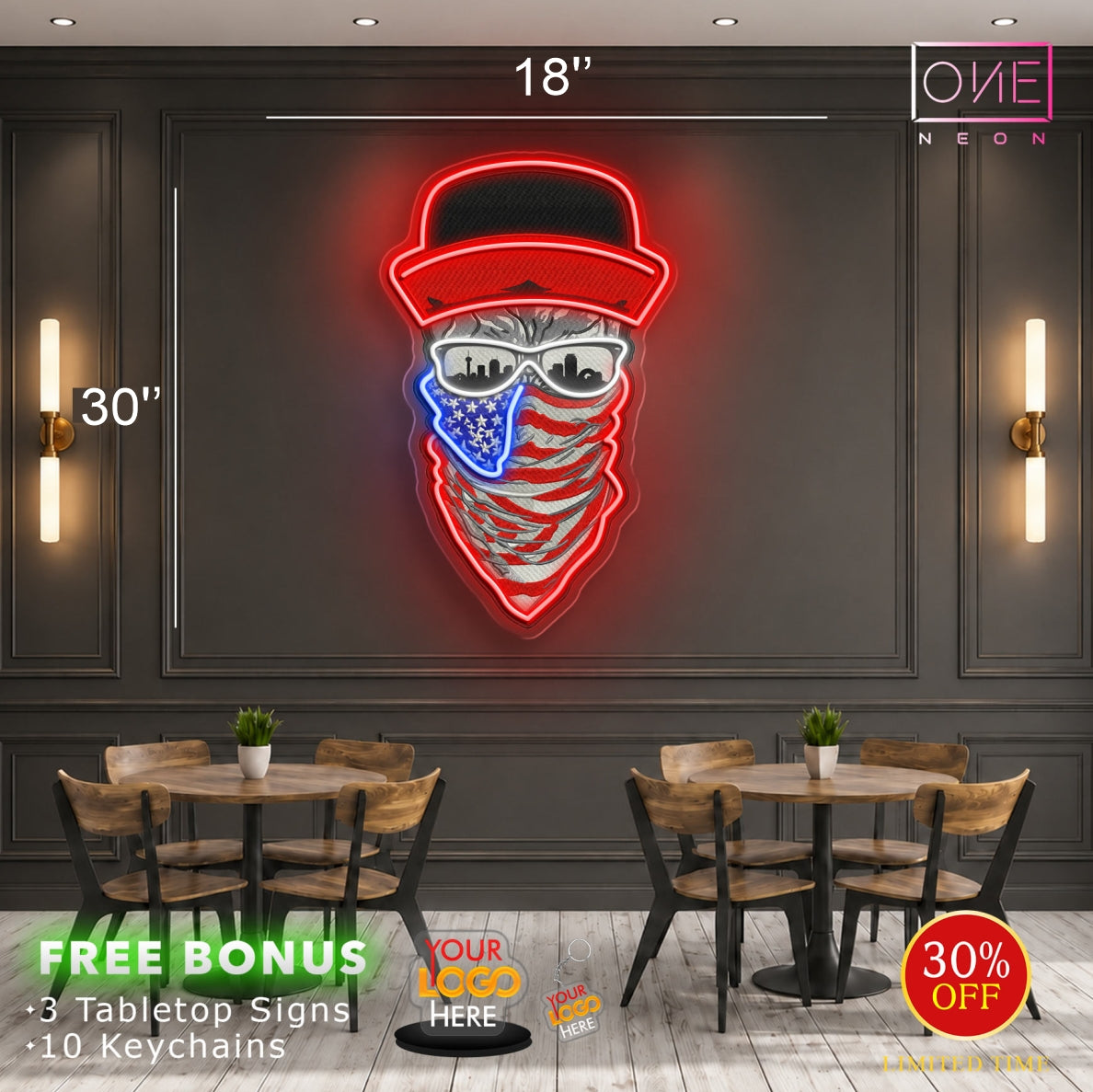skull mask | LED Neon Sign