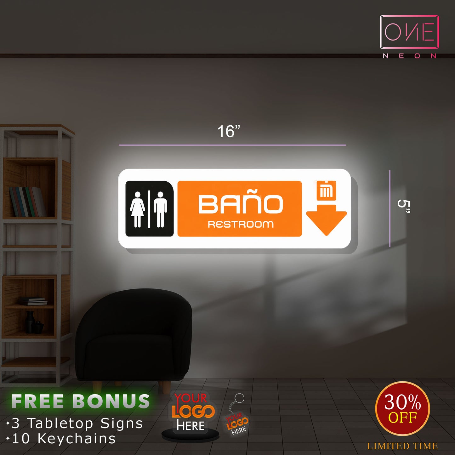 TROMPO &  RESROOM & ORDENE AQUI | Lightbox ( 3 SIGNS)