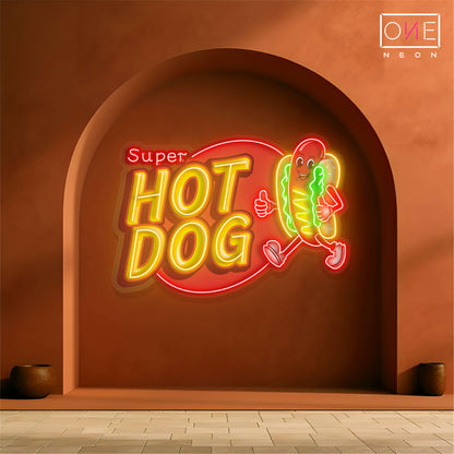 Enseigne néon LED Super Hot Dog