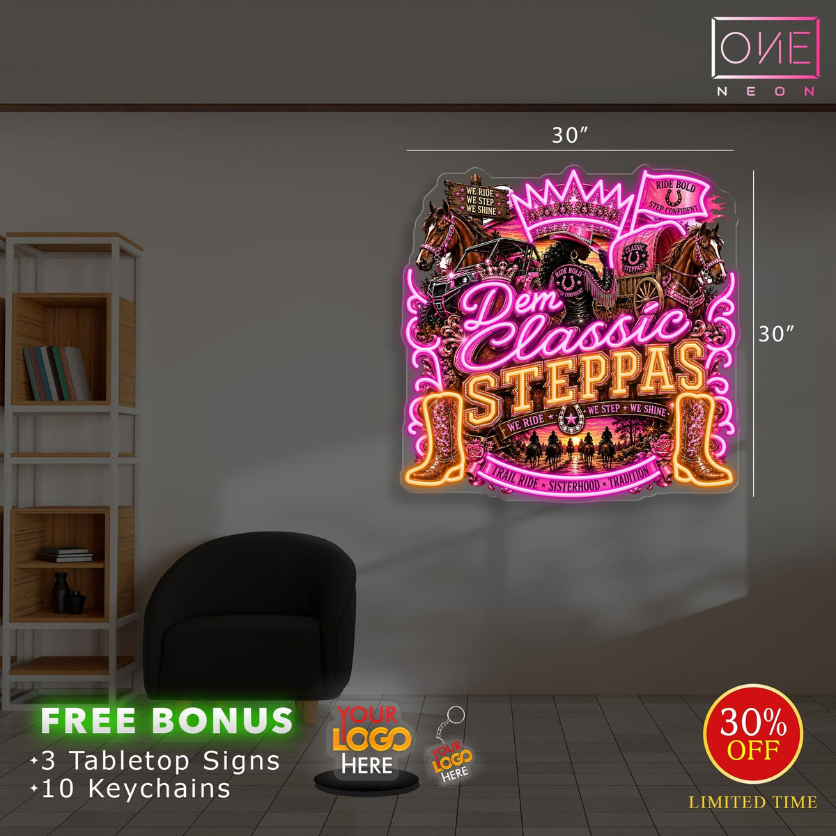 Sigma Alpha XI+ Dem classic steppas ( 2 signs)| LED Neon Sign