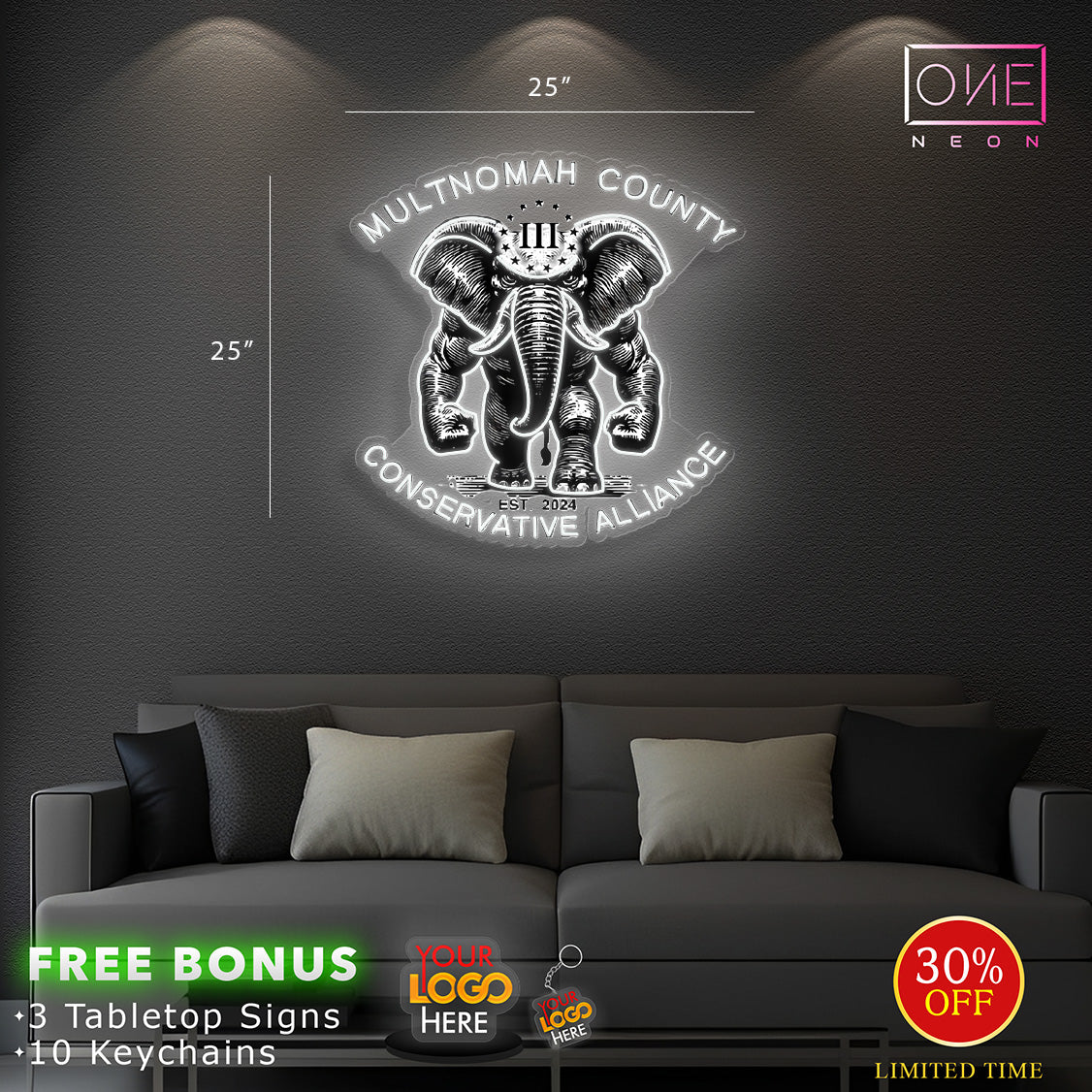 Enseigne néon LED œuvre d'art Tatoueur