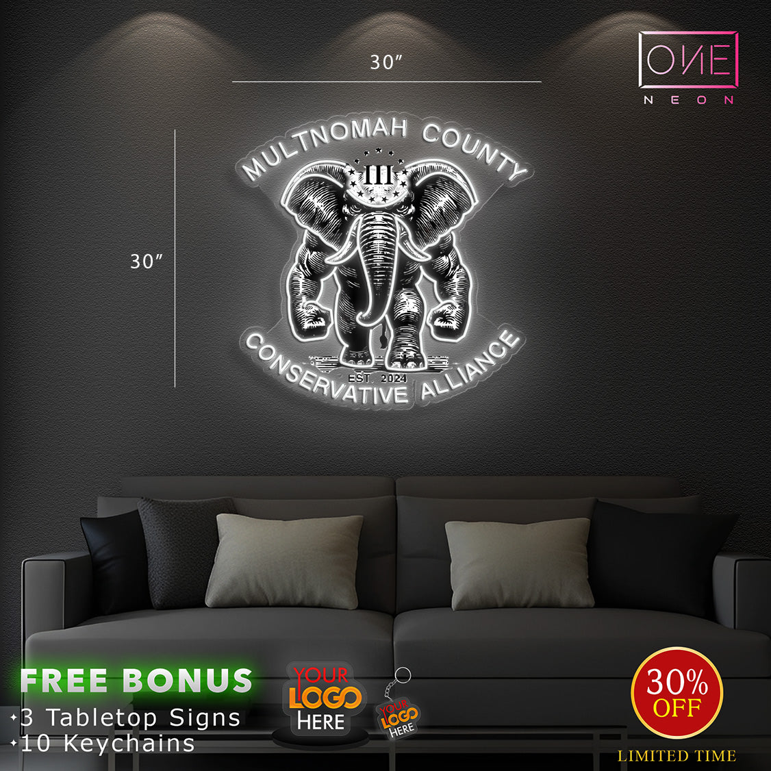 Enseigne néon LED œuvre d'art Tatoueur