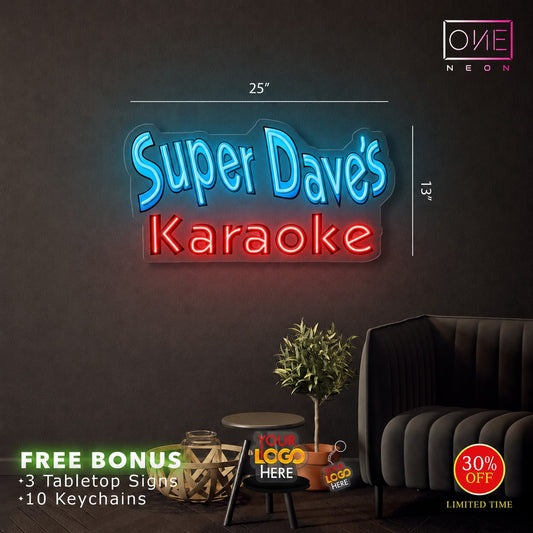 Super Dave's Karaoke | LED Neon Sign