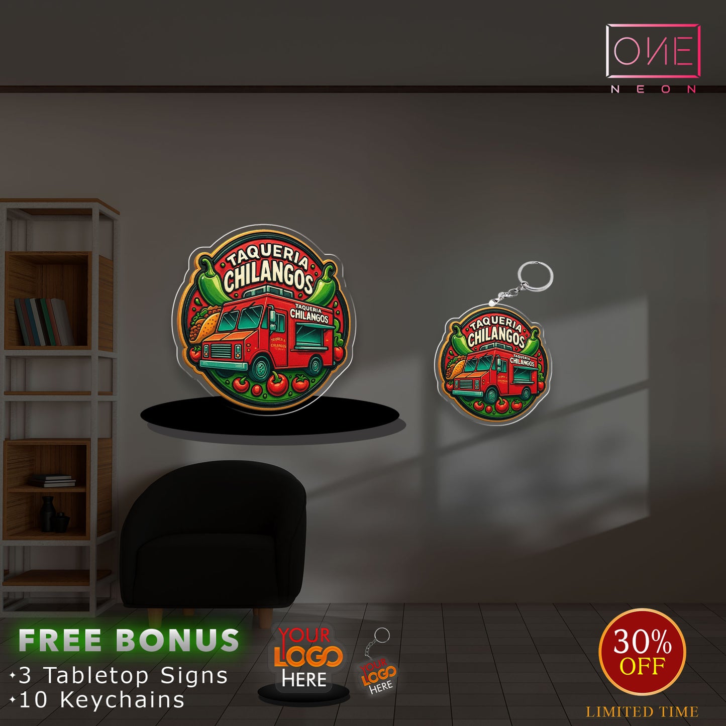 TROMPO &  RESROOM & ORDENE AQUI | Lightbox ( 3 SIGNS)