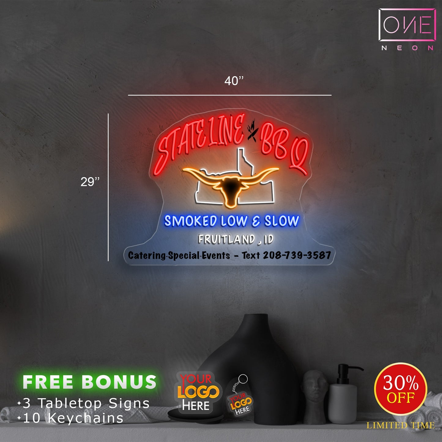 STATE LINE BBQ  | LED Neon Sign